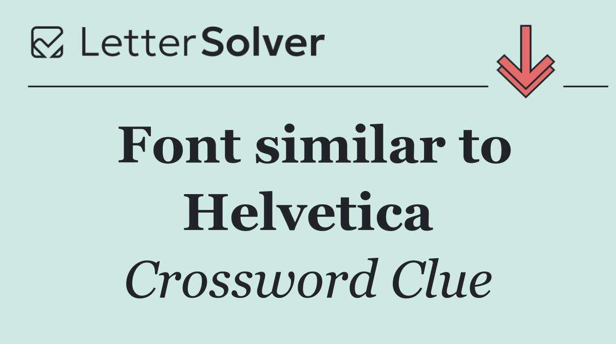 Font similar to Helvetica