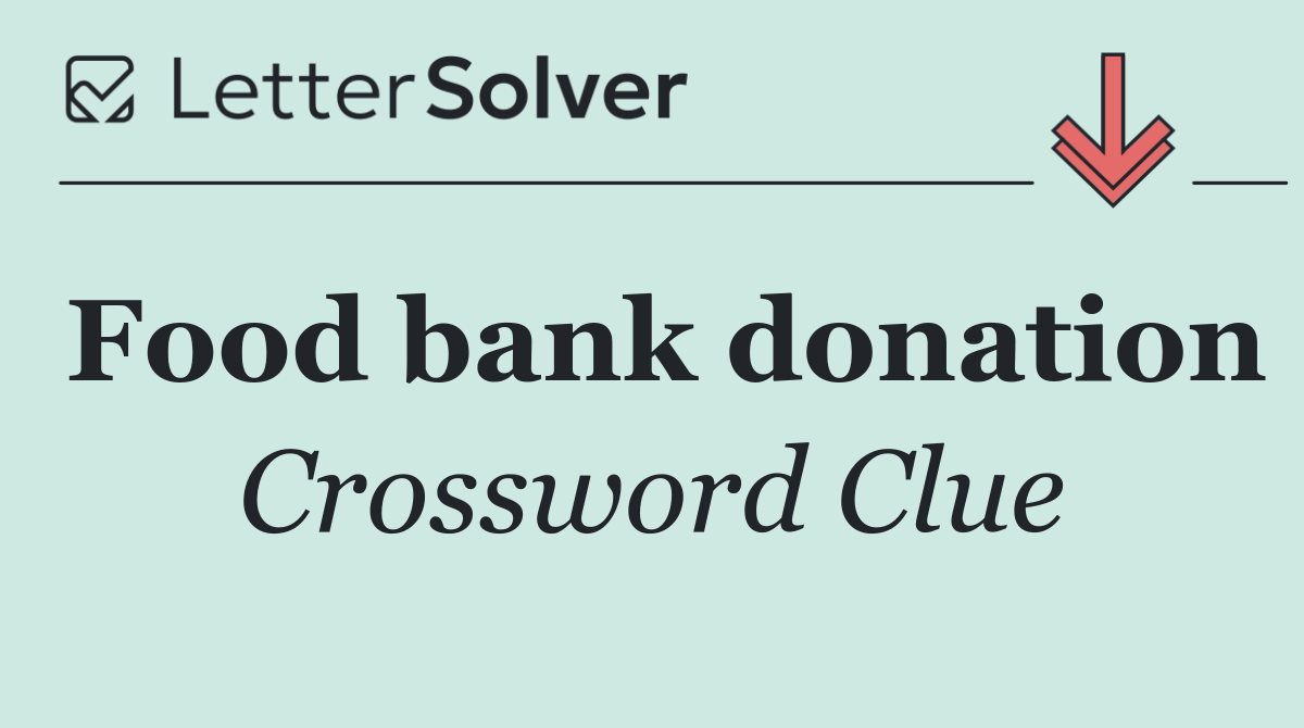 Food bank donation