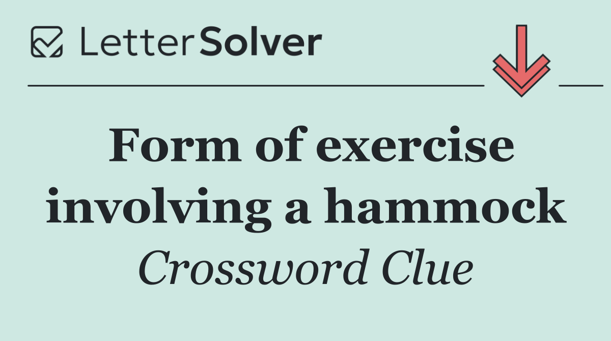 Form of exercise involving a hammock