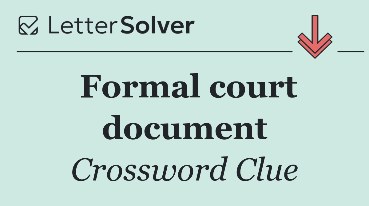 Formal court document