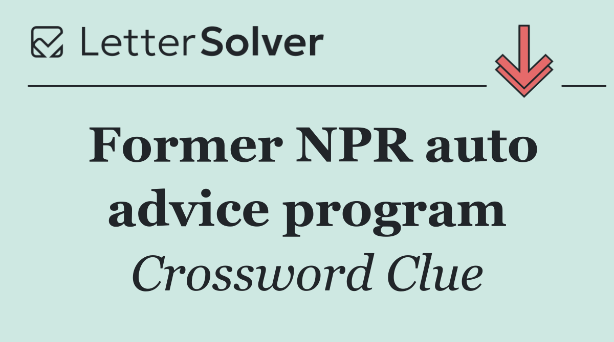 Former NPR auto advice program