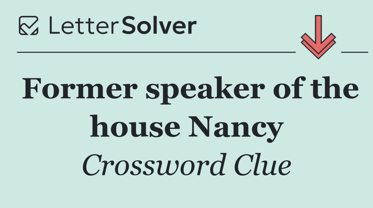 Former speaker of the house Nancy