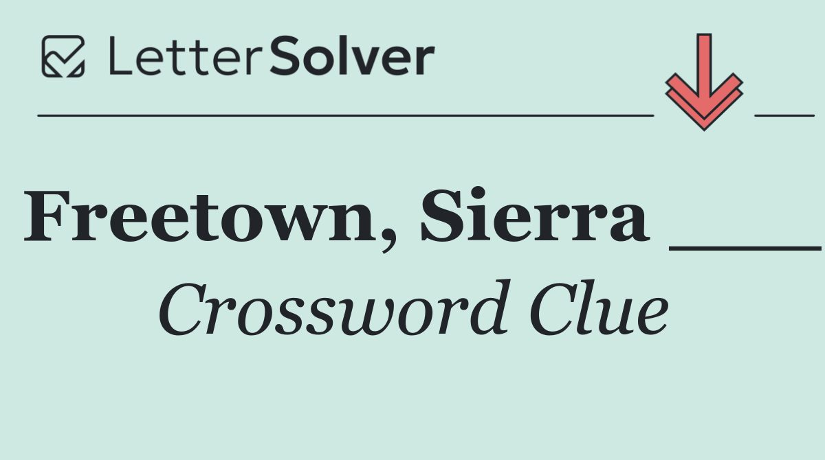 Freetown, Sierra ___