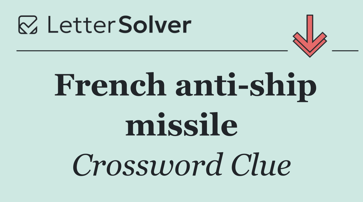 French anti ship missile