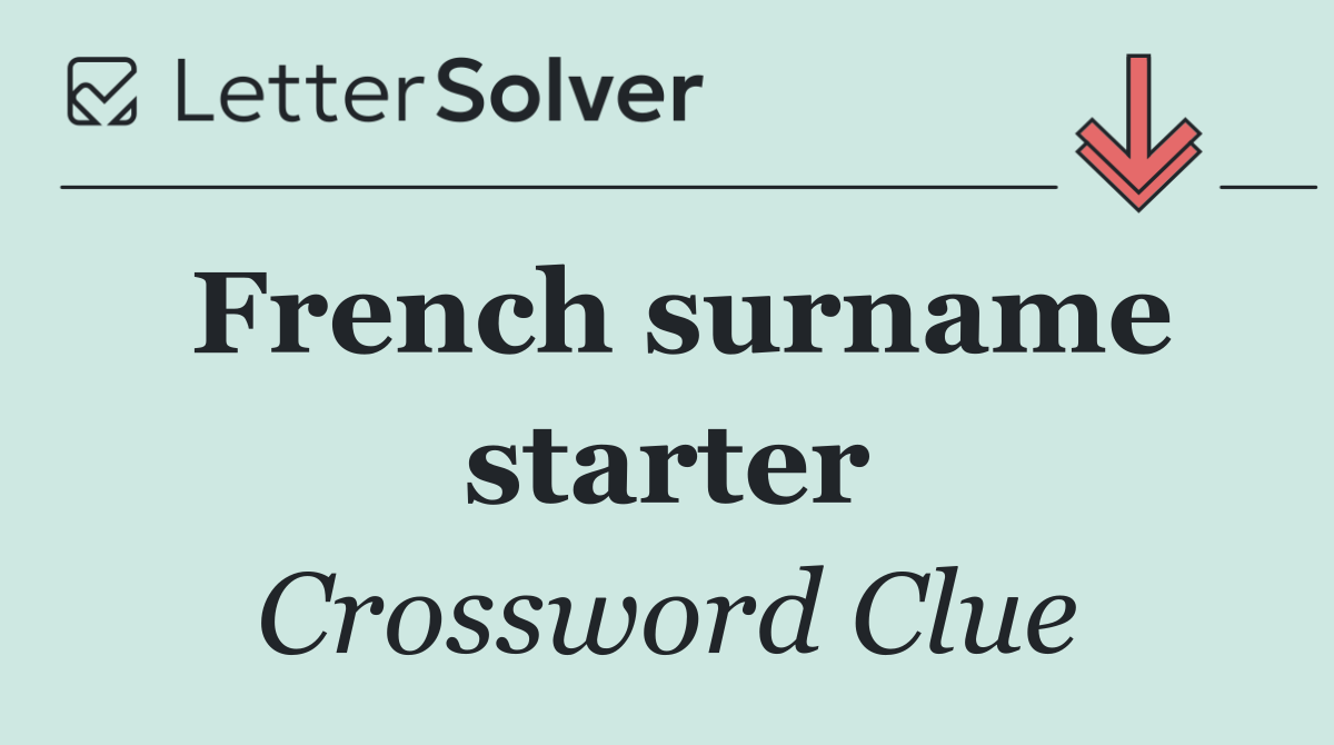 French surname starter