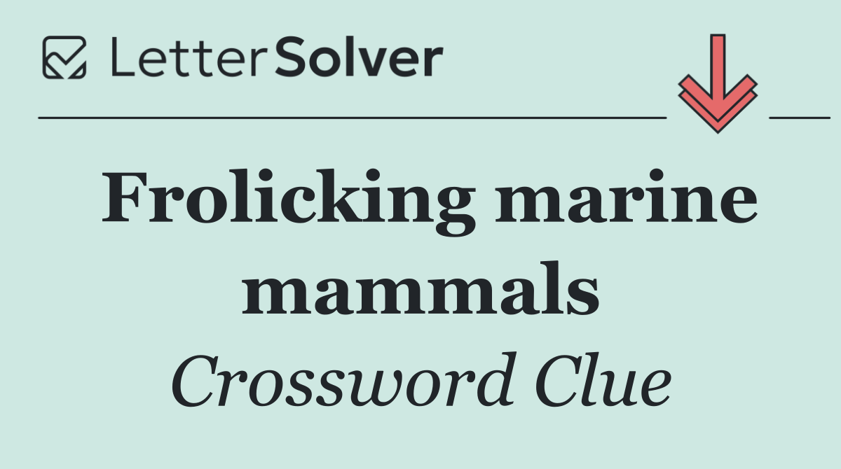 Frolicking marine mammals