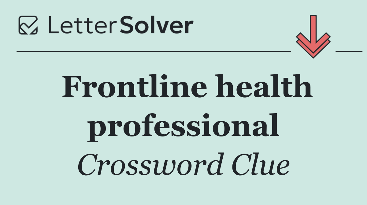 Frontline health professional