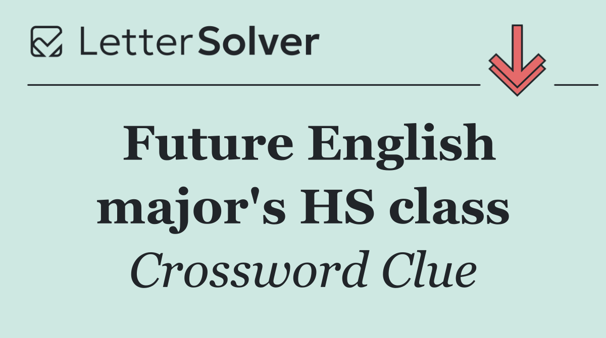 Future English major's HS class