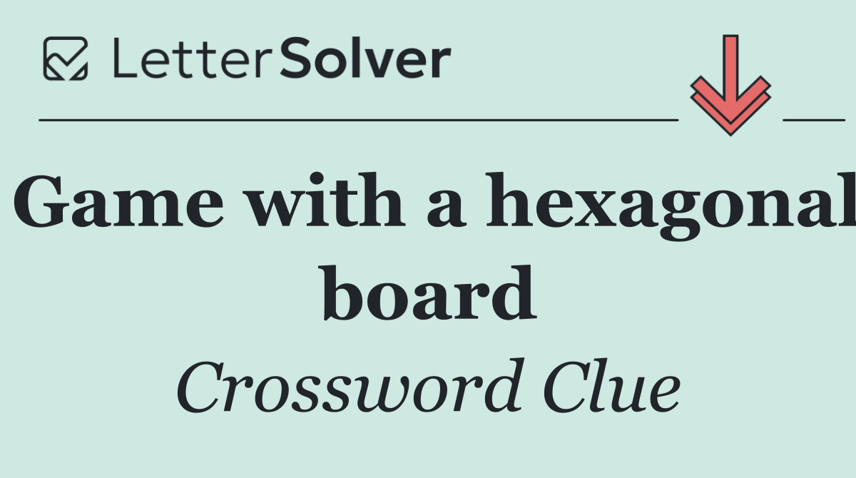 Game with a hexagonal board