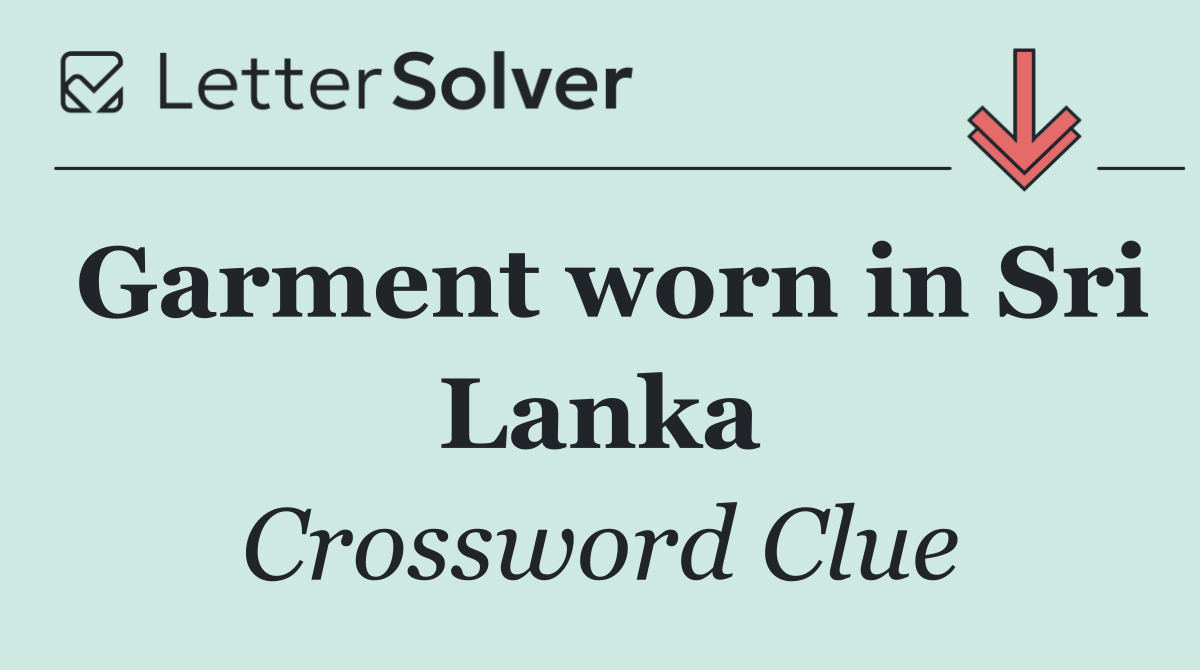 Garment worn in Sri Lanka