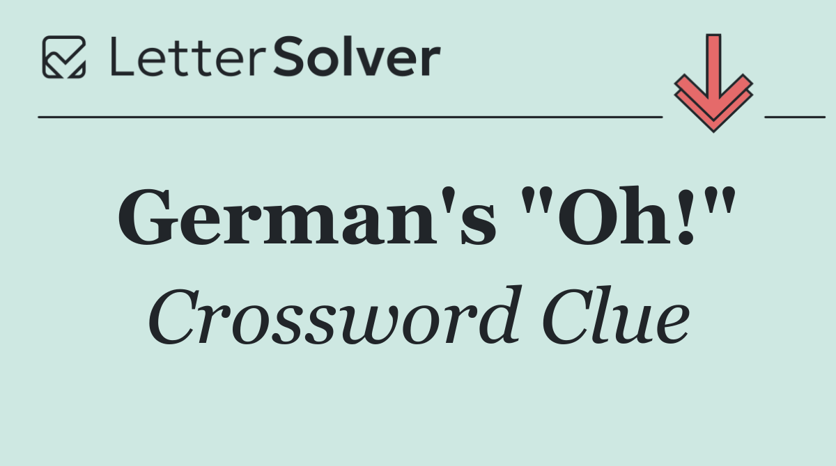 German's "Oh!"