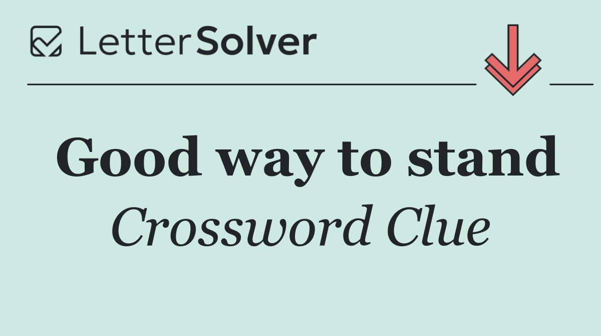 Good way to stand