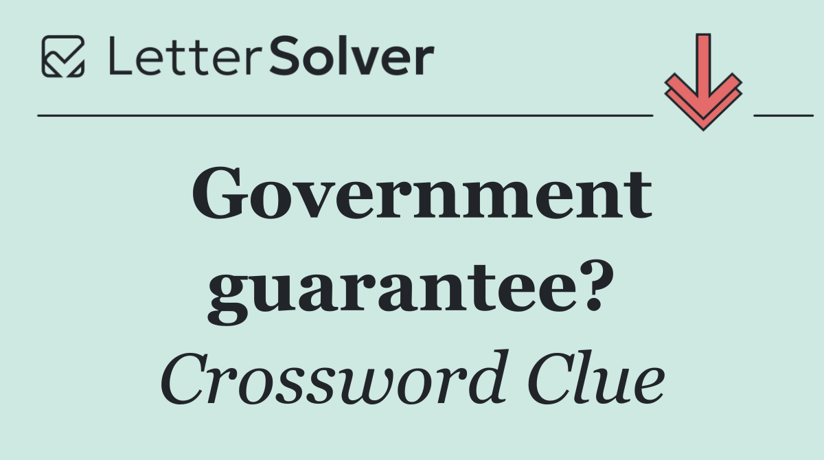 Government guarantee?