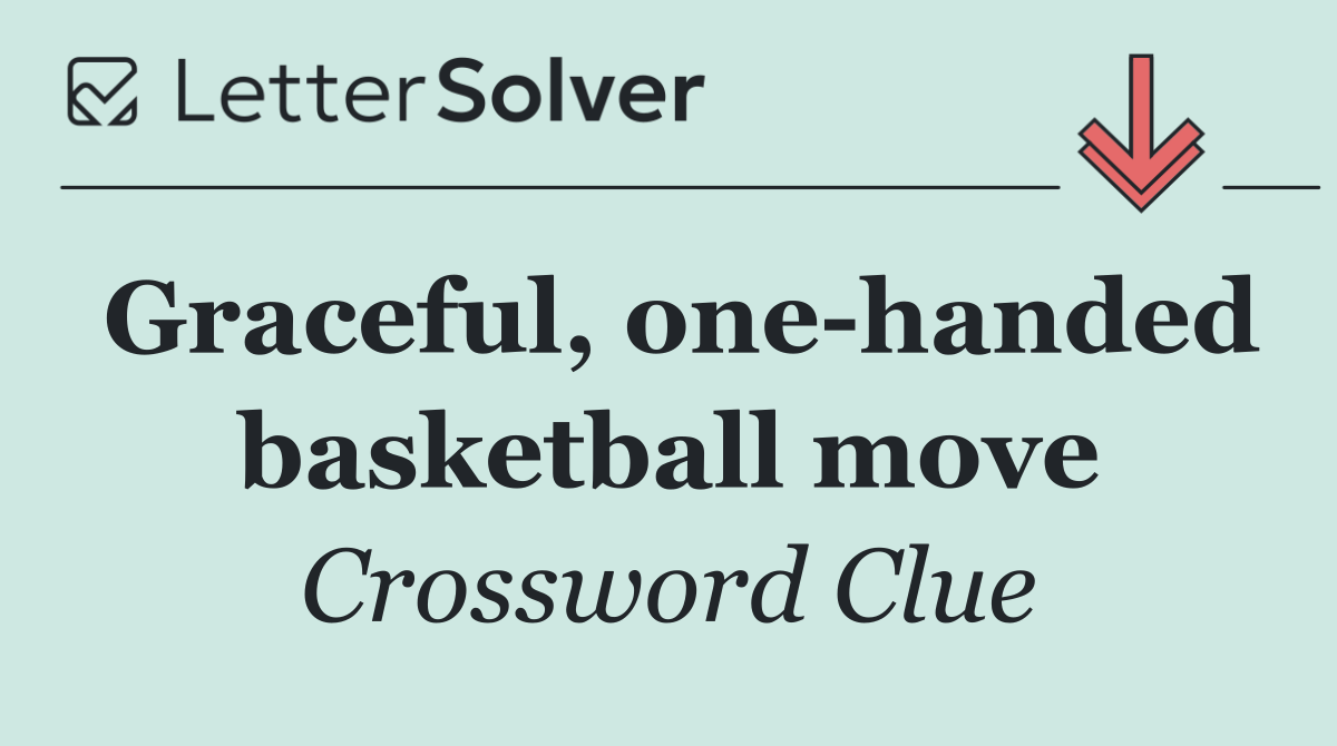 Graceful, one handed basketball move