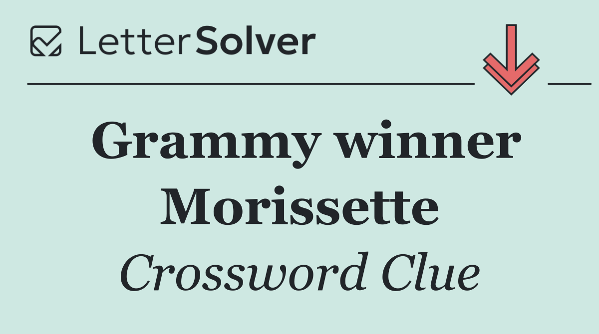Grammy winner Morissette