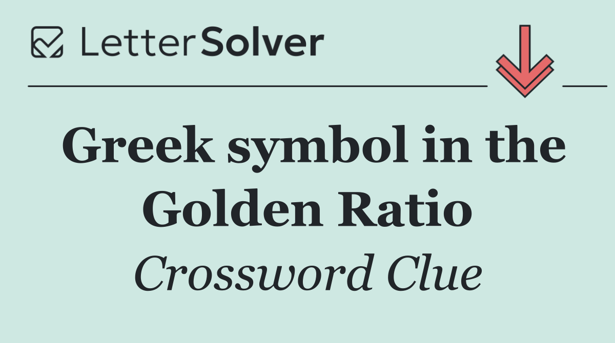Greek symbol in the Golden Ratio