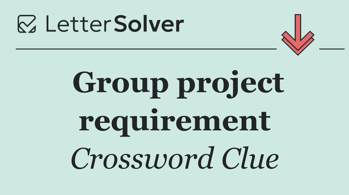 Group project requirement