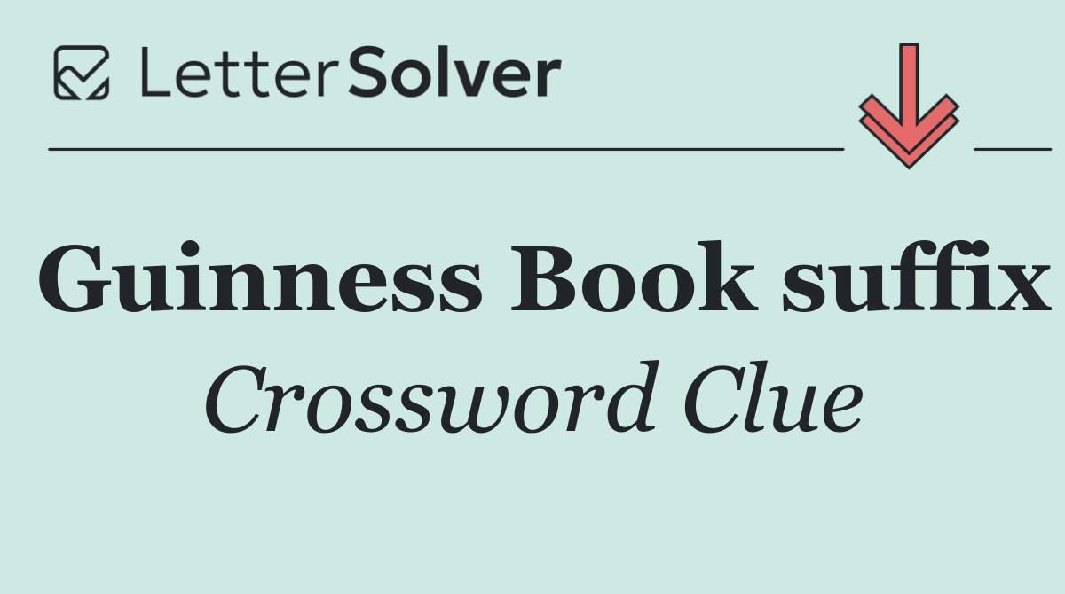Guinness Book suffix