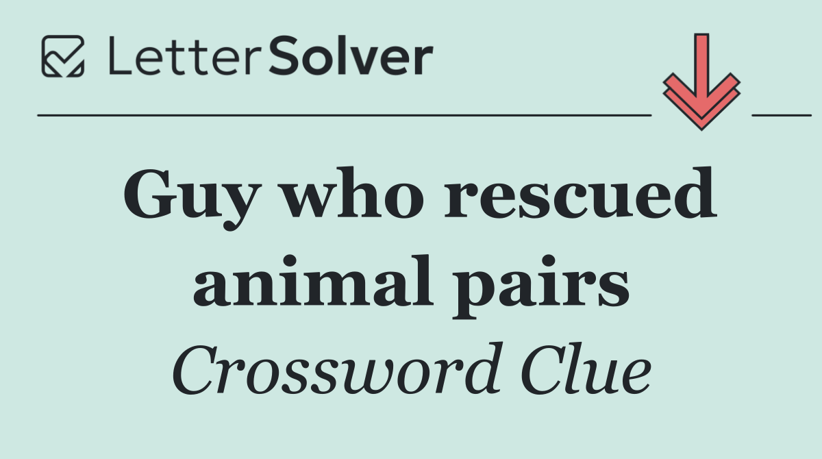 Guy who rescued animal pairs
