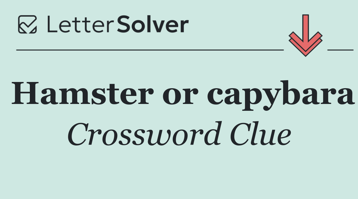 Hamster or capybara