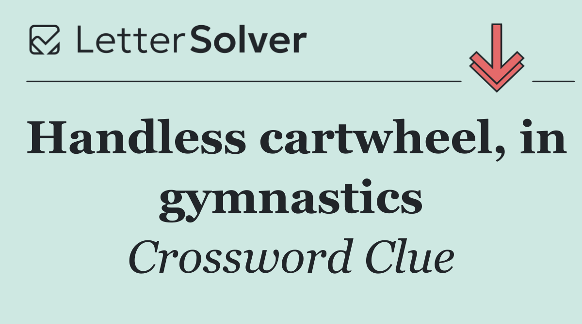 Handless cartwheel, in gymnastics