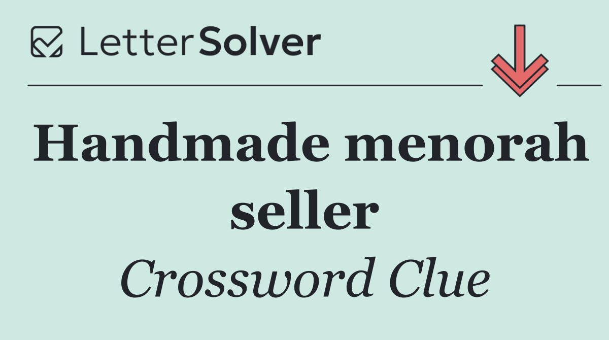 Handmade menorah seller