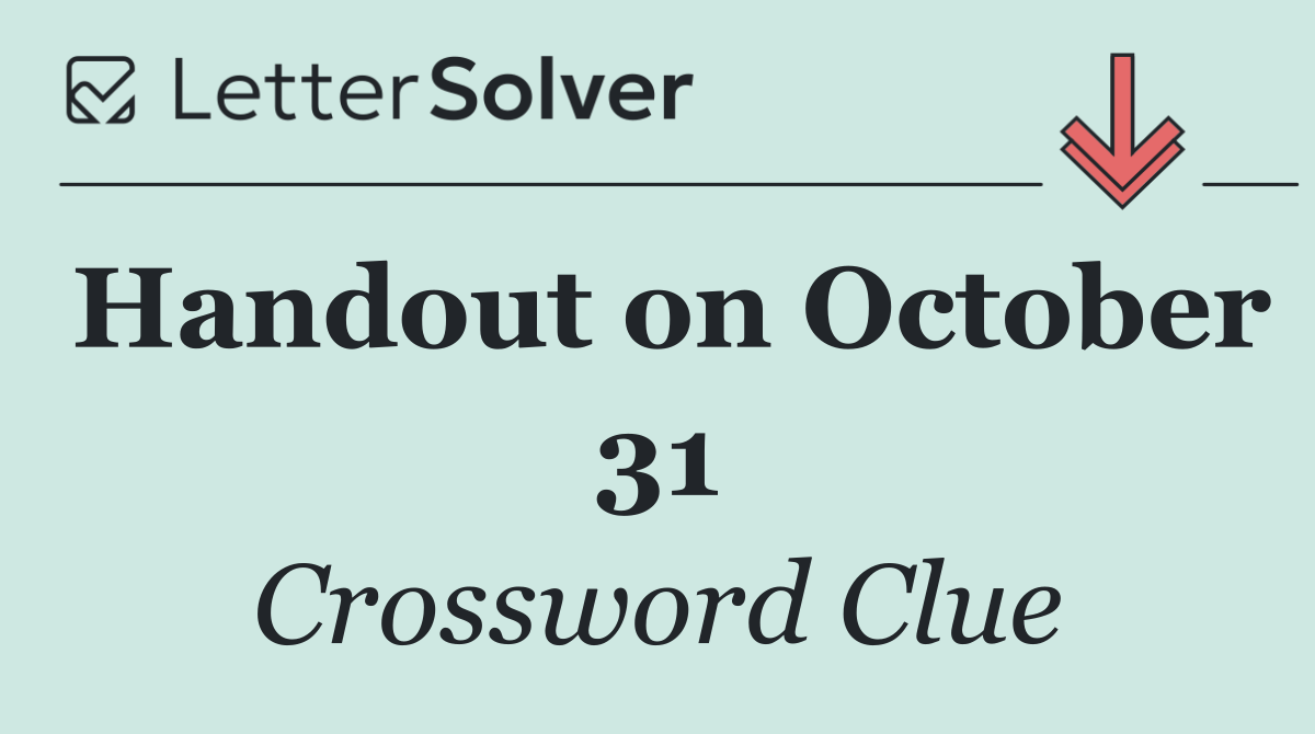 Handout on October 31
