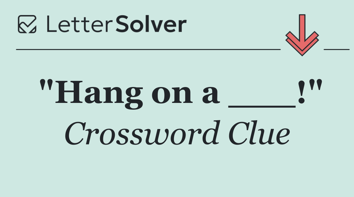 "Hang on a ___!"
