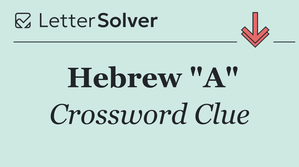 Hebrew "A"