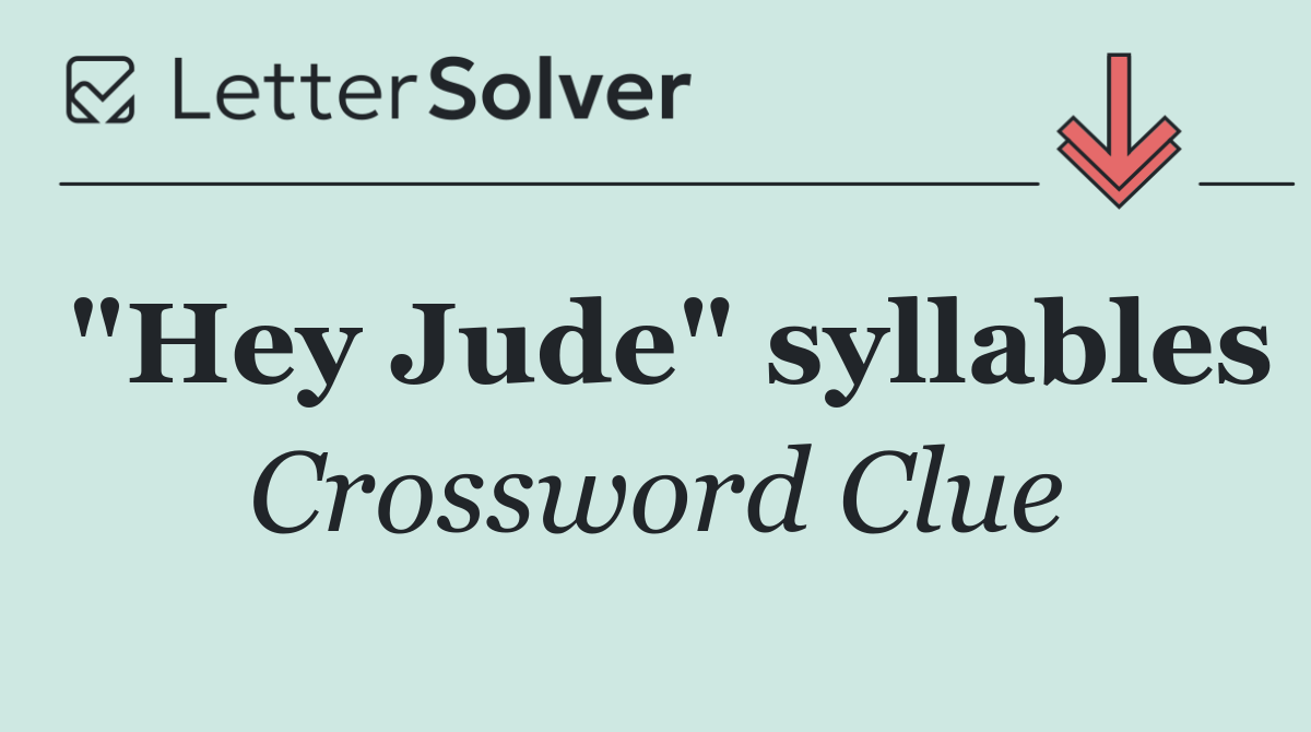 "Hey Jude" syllables