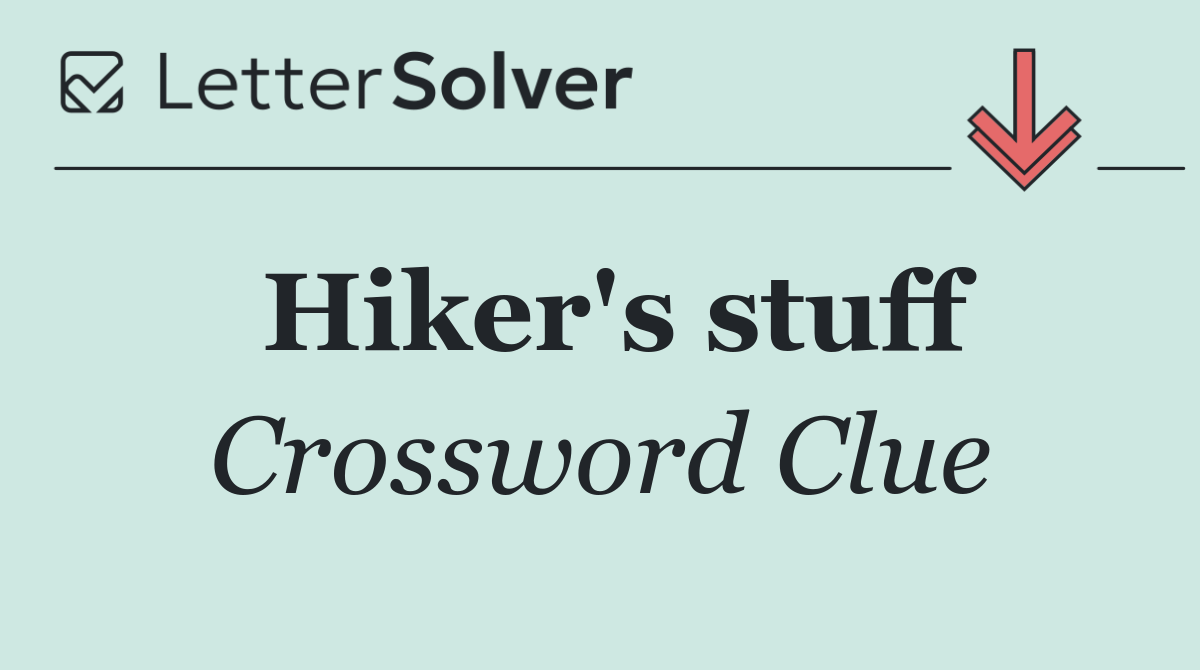 Hiker's stuff