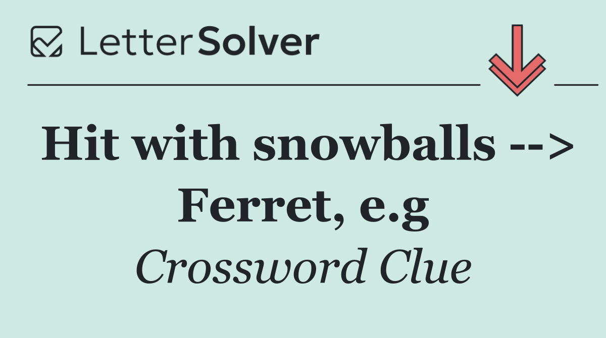 Hit with snowballs   > Ferret, e.g