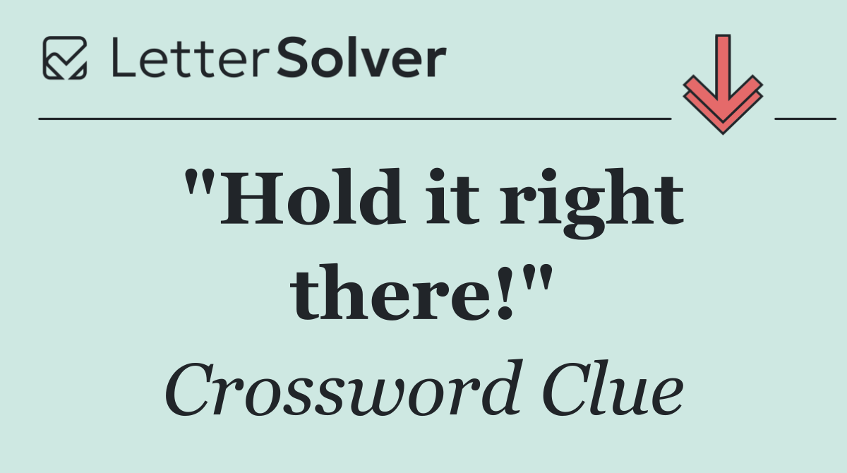 "Hold it right there!"