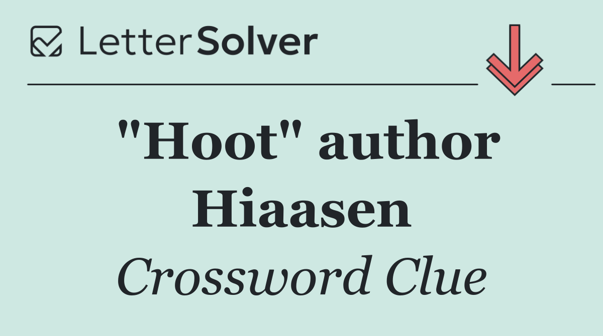 "Hoot" author Hiaasen