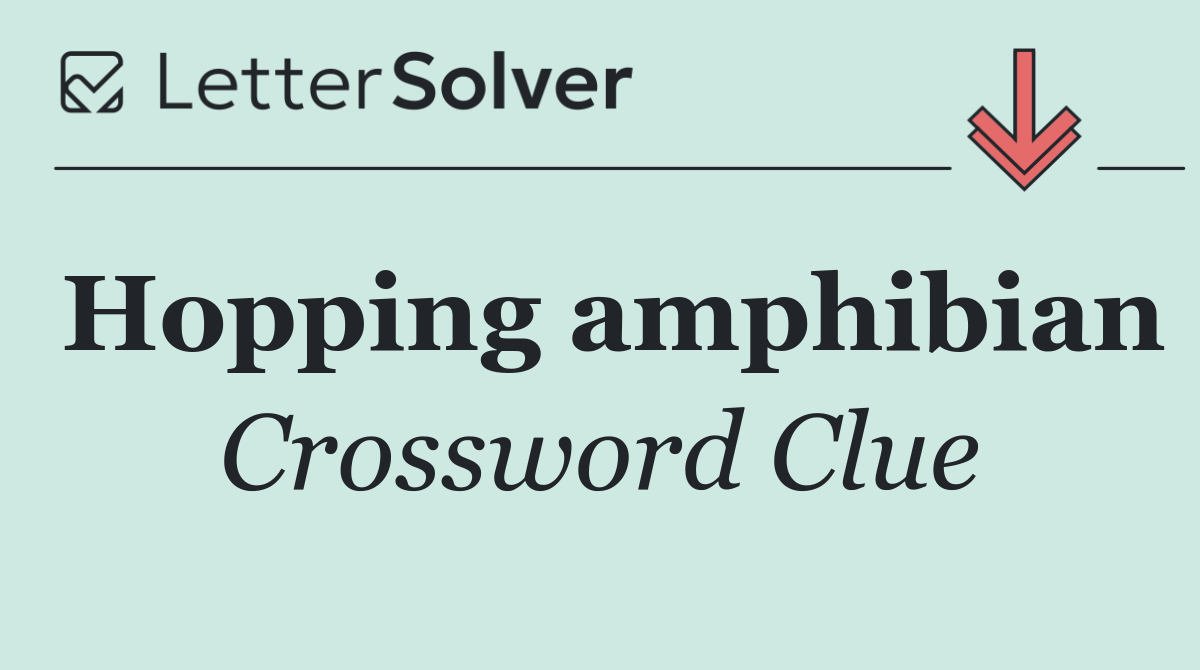 Hopping amphibian