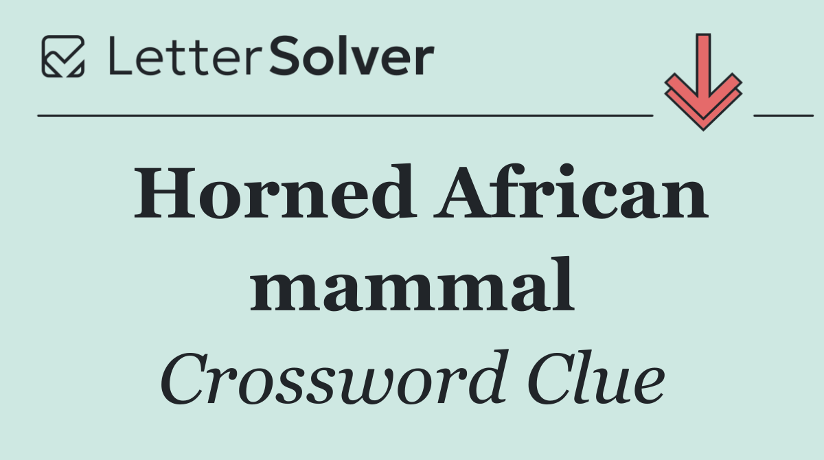 Horned African mammal