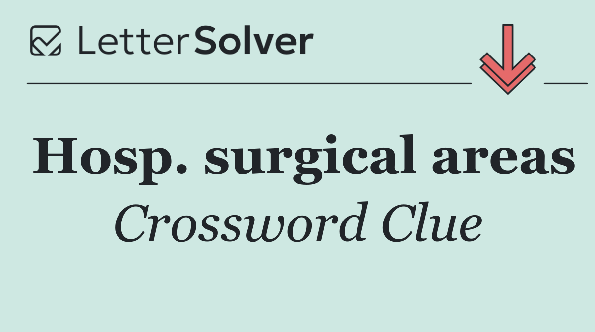 Hosp. surgical areas