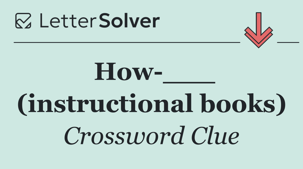 How ___ (instructional books)