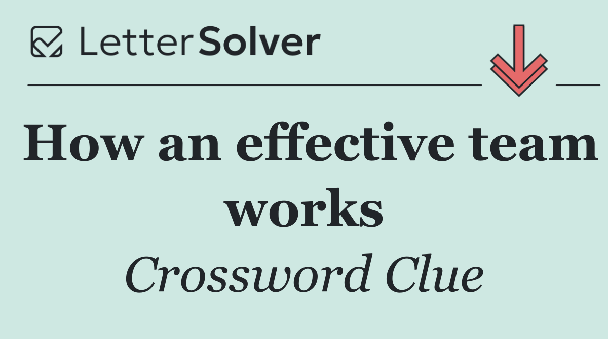 How an effective team works