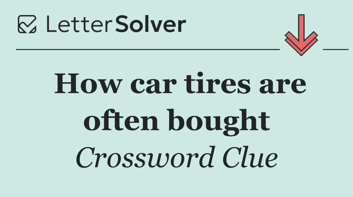 How car tires are often bought