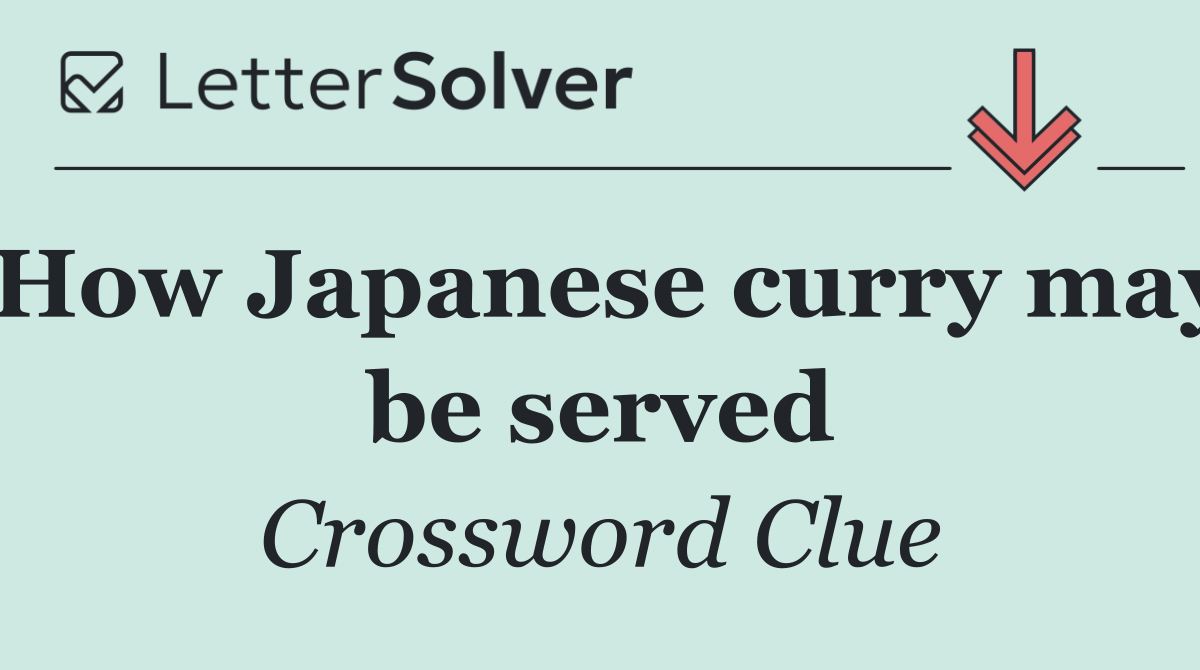 How Japanese curry may be served