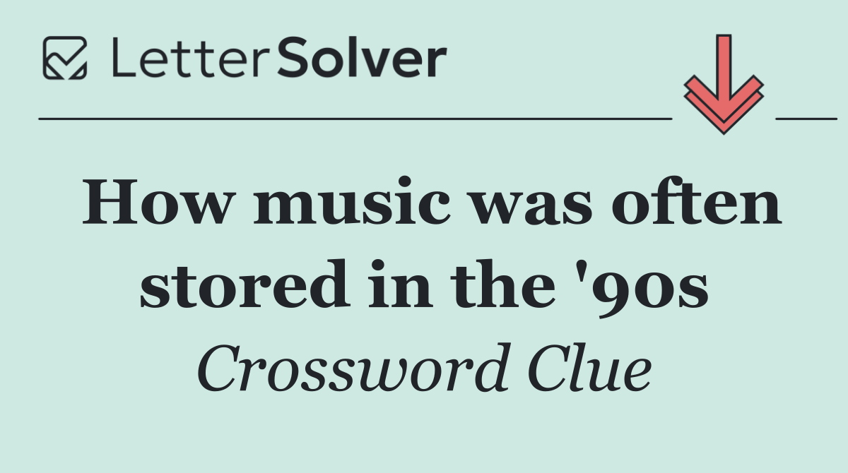How music was often stored in the '90s