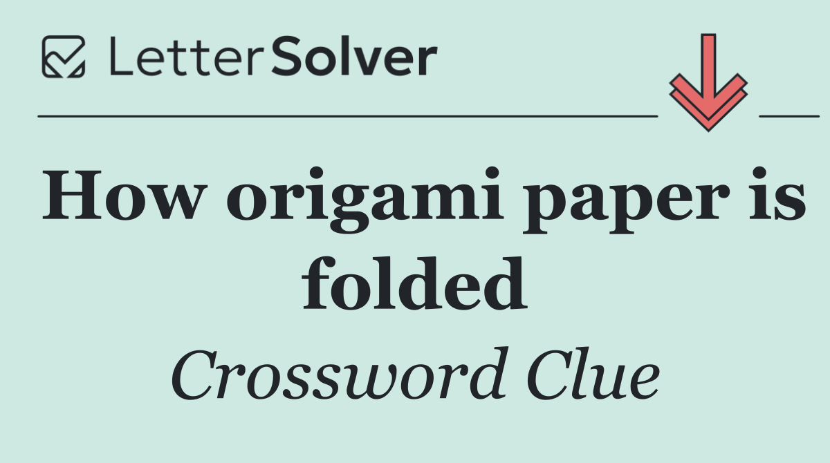 How origami paper is folded
