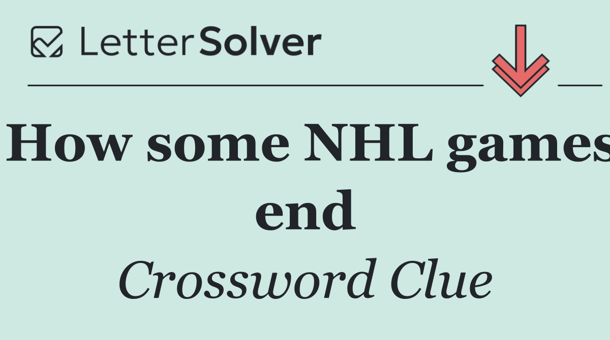 How some NHL games end