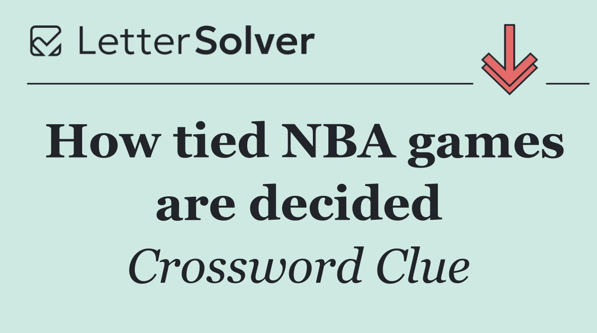 How tied NBA games are decided