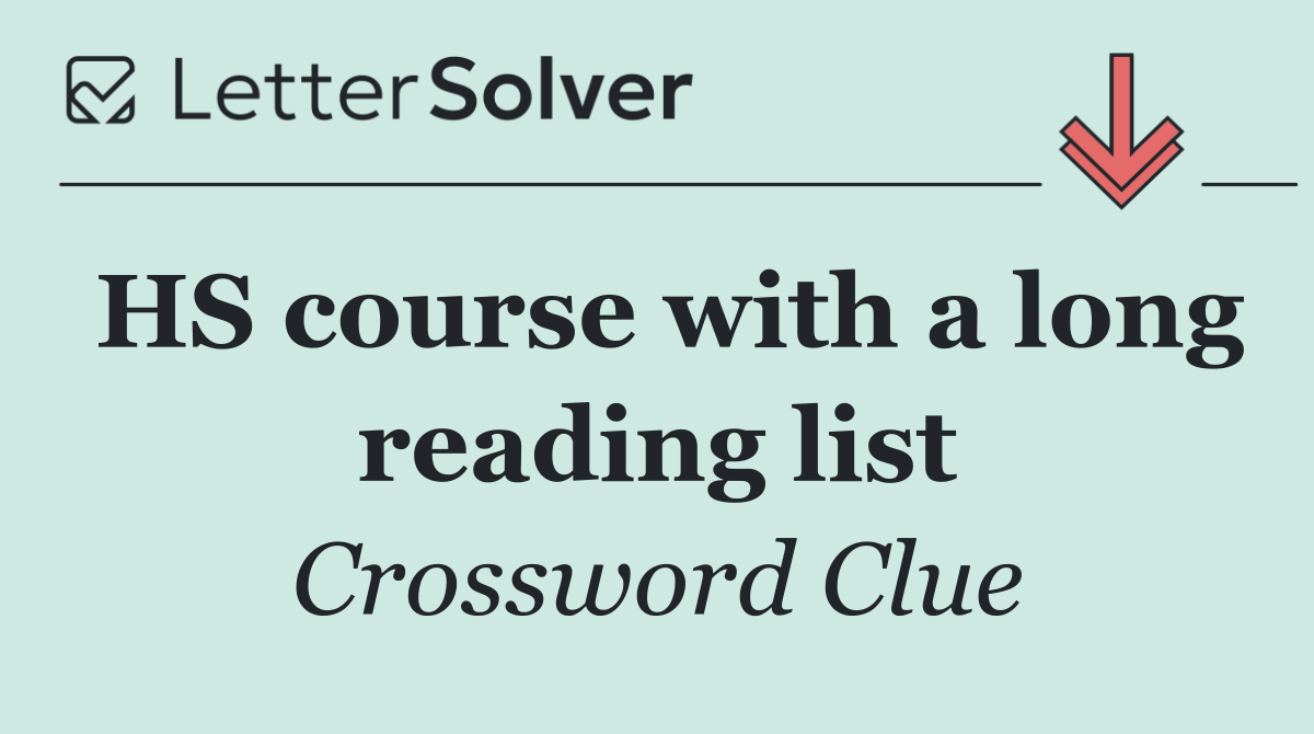HS course with a long reading list
