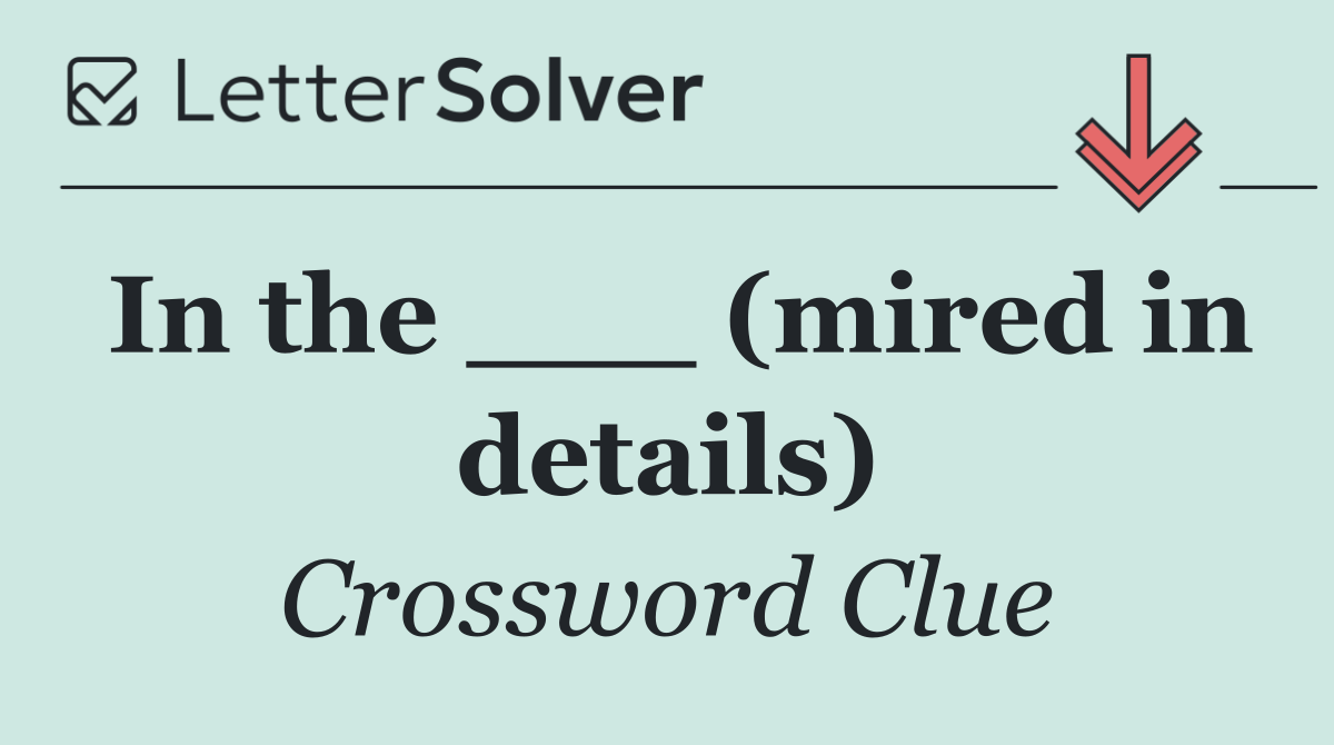 In the ___ (mired in details)