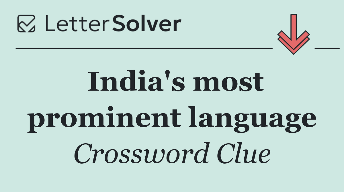 India's most prominent language