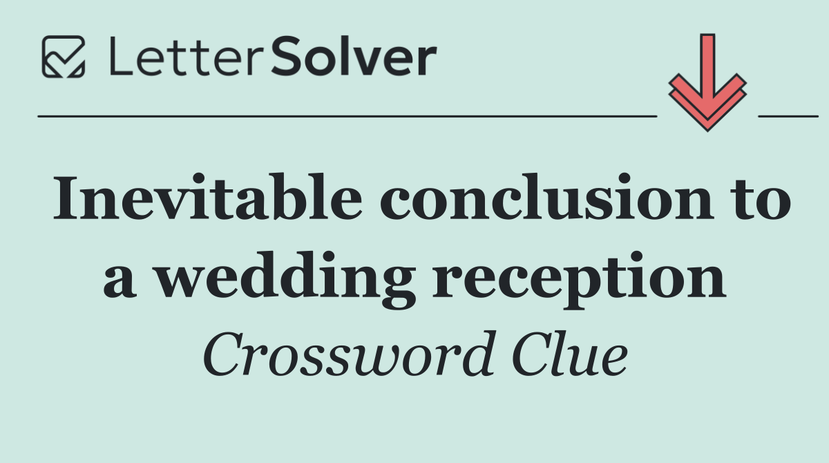 Inevitable conclusion to a wedding reception