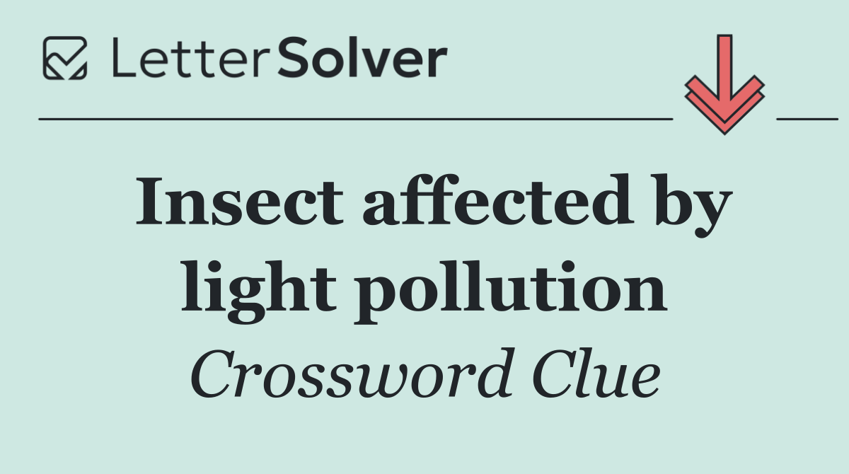 Insect affected by light pollution